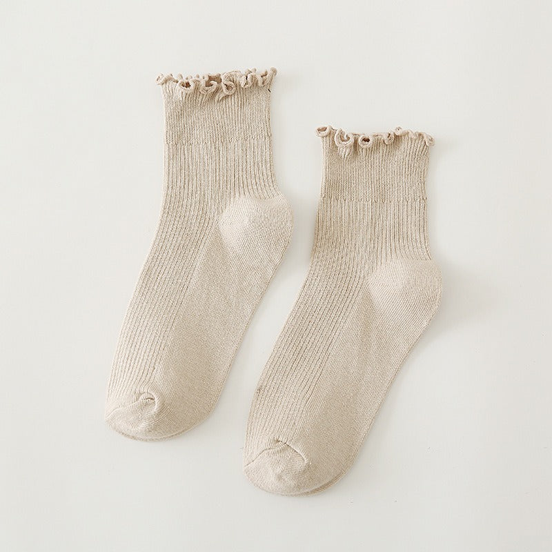 Japanese Lolita Women's Socks Tree Fungus-like Lacework Short Cotton Socks 10 Colors Cotton Women's Low Top Women's Low Cut Socks