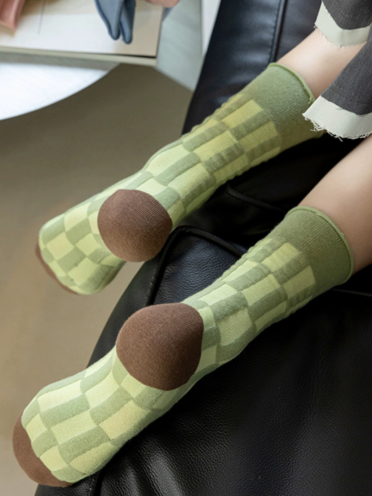 [5 Pairs] Spring and Summer Dopamine Color Three-Dimensional Relief Loose Bamboo Joint Pure Cotton Japanese Loose Mouth