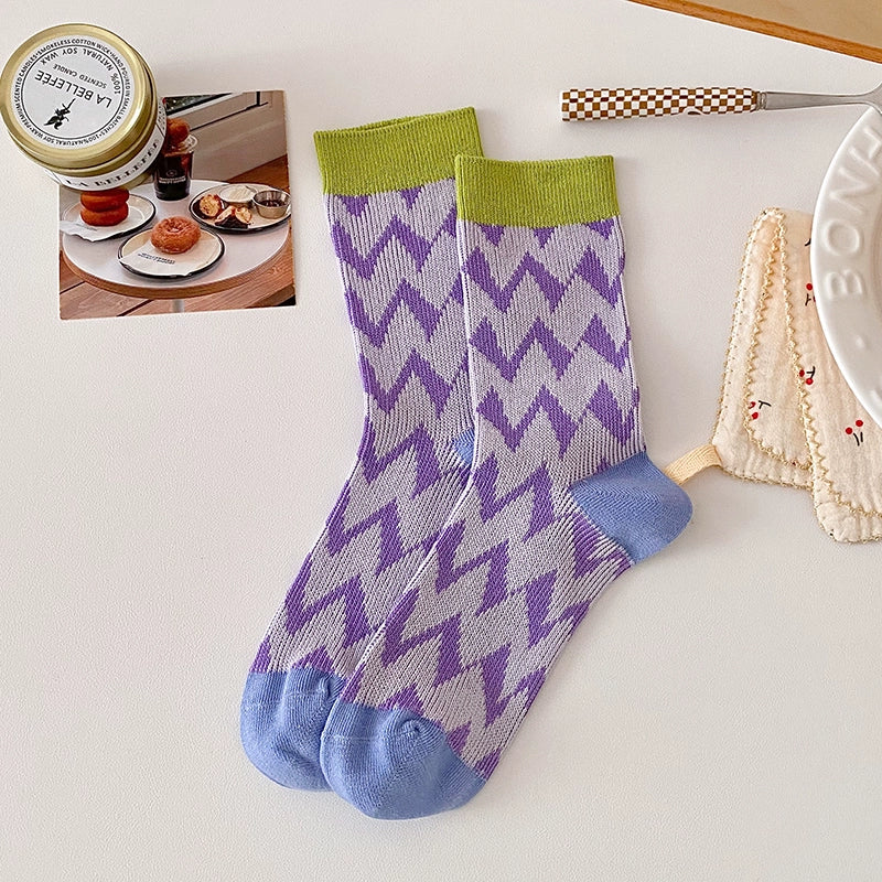 [3 Pairs] Happy to Wear Spring and Summer Thin Breathable Double Needle Style to Express Your Mood