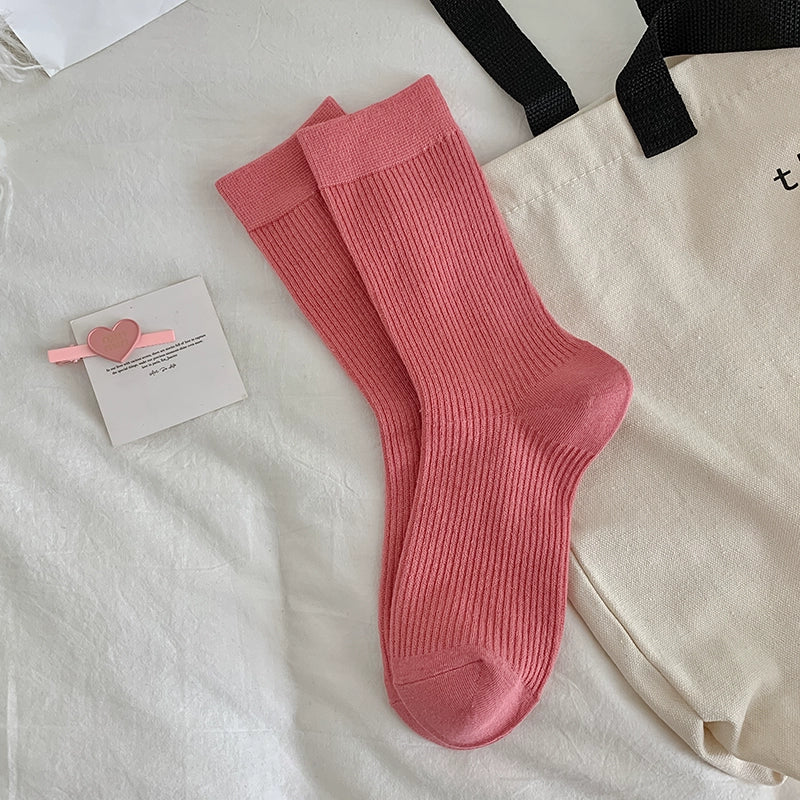 [5 Pairs] Spring and Summer Mid-Calf What! You Haven't Bought It Yet! Pure Cotton Fabric Is Comfortable and Breathable!