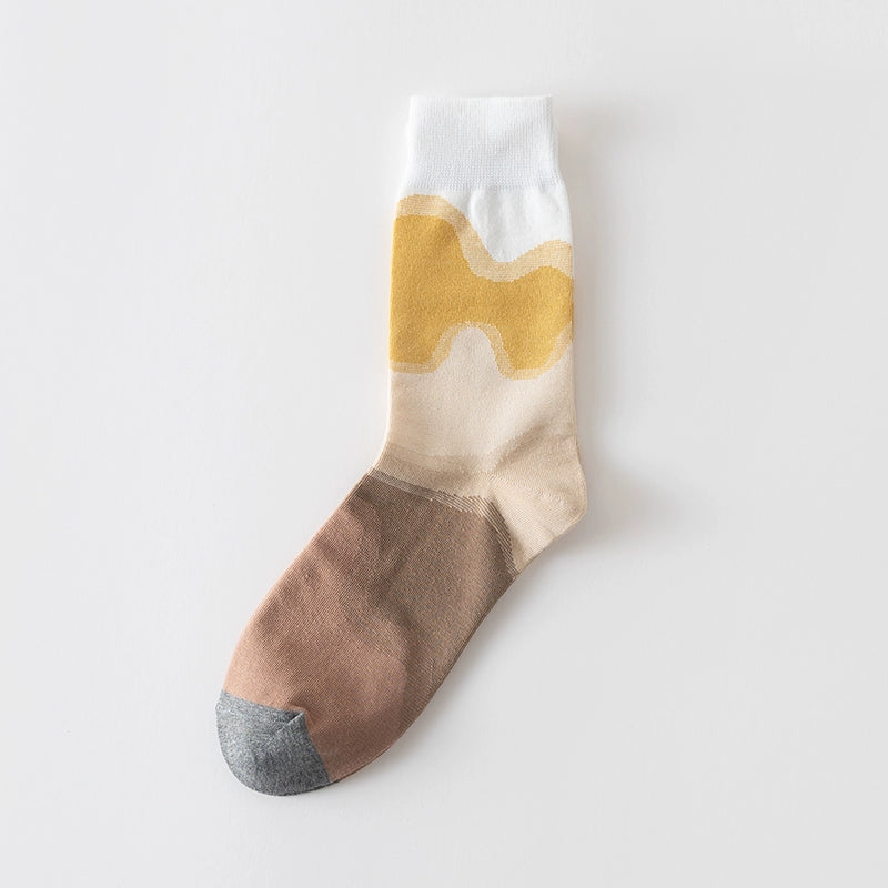 [5 Pairs] Spring and Summer Sunset Glow Bright Color Series Bright Pure Cotton