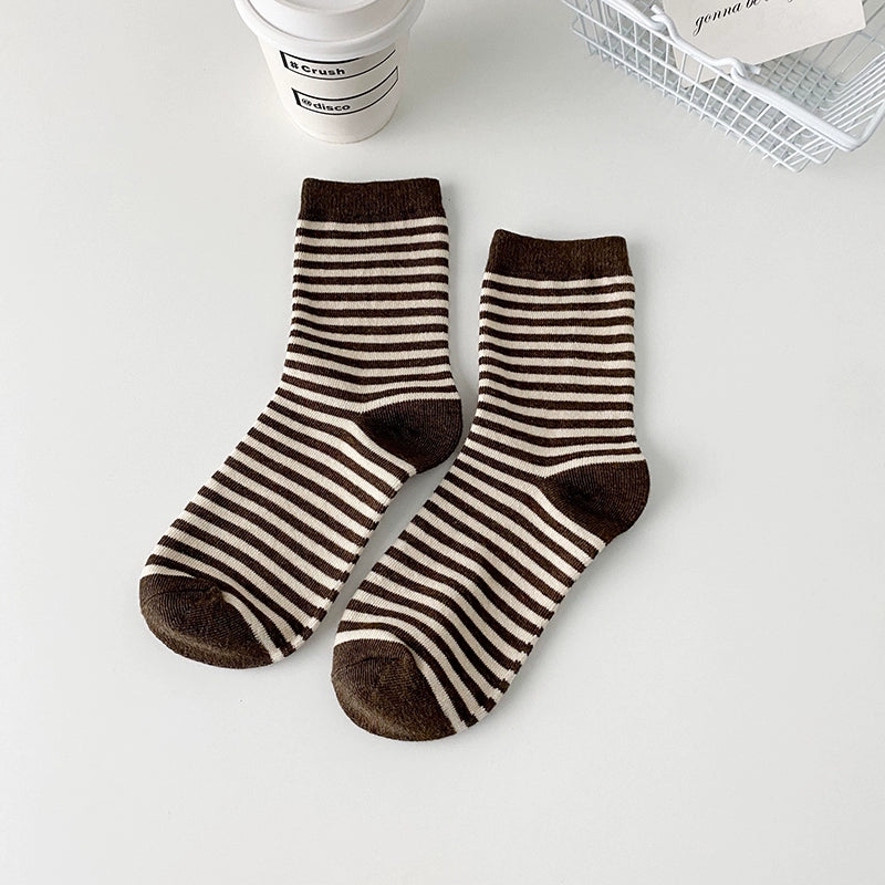 [2 Pairs] Spring and Summer Classic Striped Pure Cotton Comfortable Breathable and Fashionable