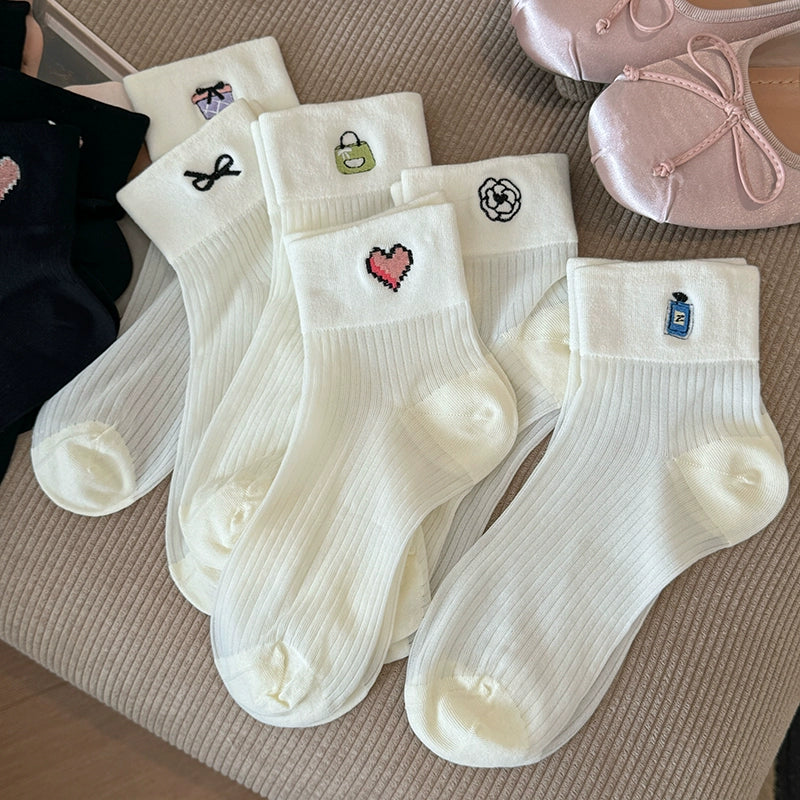 [6 Pairs] Classic Black and White Kanekalon Breathable and Simple Fashion Wear Fairy Flying