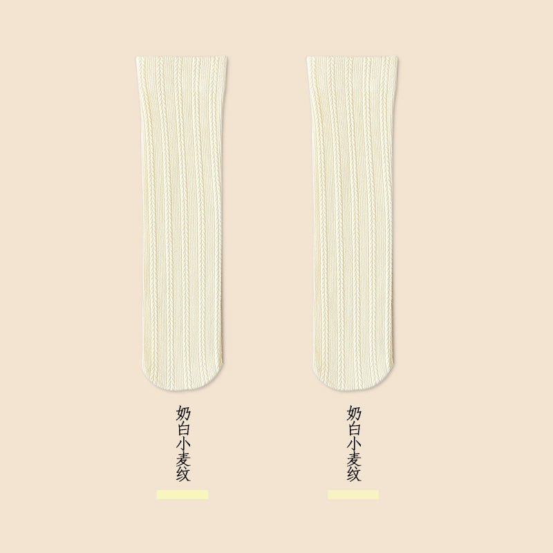 [6 Pairs] Summer Thin Popular Net Red White Velvet Summer Ice Silk Ice Socks