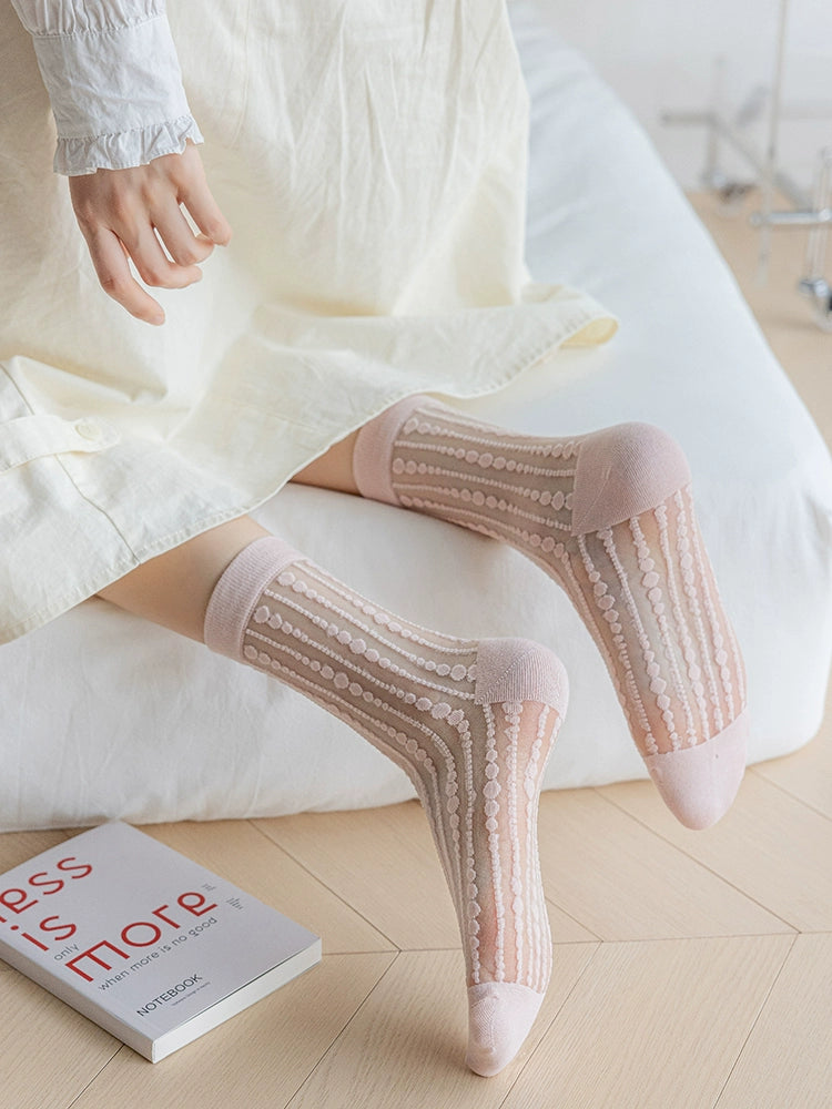 [5 Pairs] Kanekalon, Creating the Key Elements of Summer Fashion Thin Polka Dot Wear