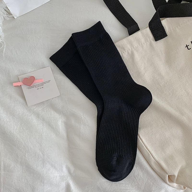 [5 Pairs] Spring and Summer Mid-Calf What! You Haven't Bought It Yet! Pure Cotton Fabric Is Comfortable and Breathable!