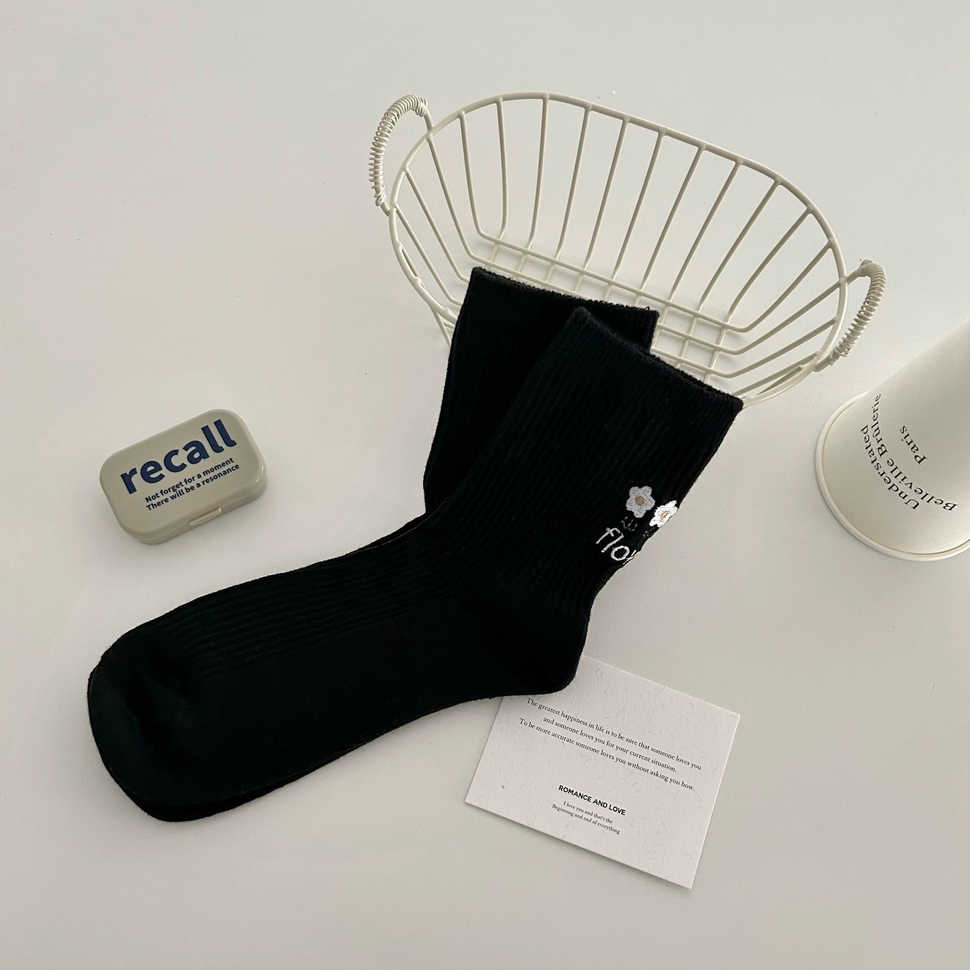 [3 Pairs] Spring and Summer Three Flowers Thin Simple and Beautiful Pure Cotton Comfortable Wear