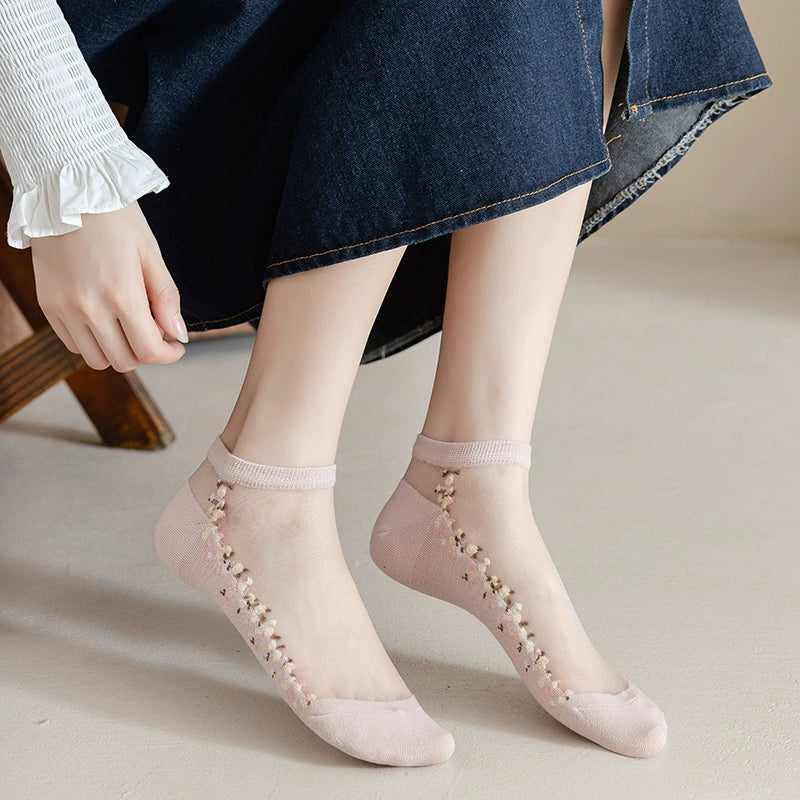 [5 Pairs] Show Low-Key Fashion Taste Summer Thin Breathable Kanekalon Seconds to Wear