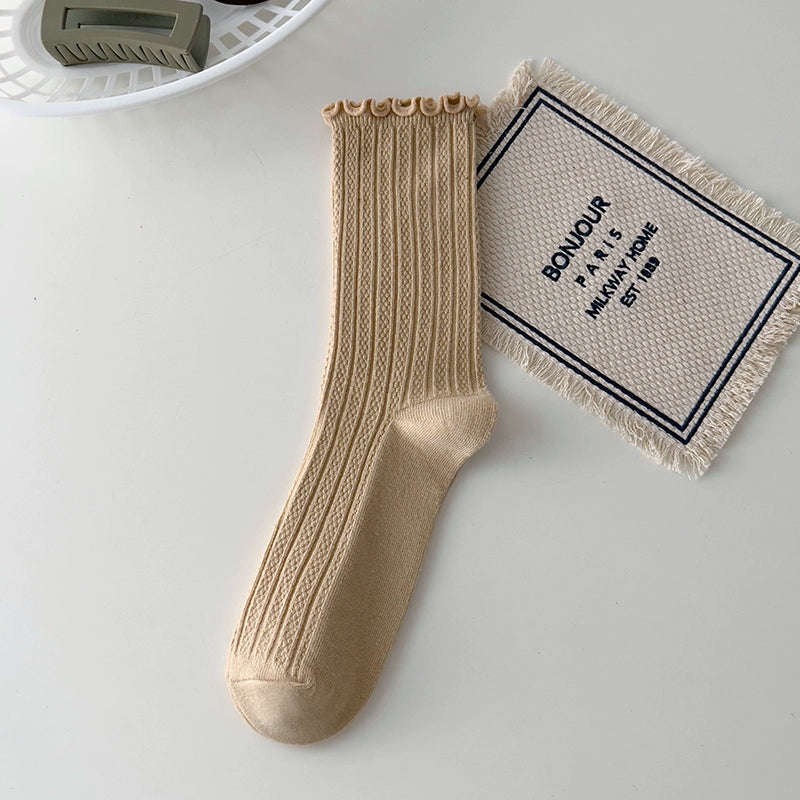 [2 Pairs] Spring and Summer Double Ruffled Lady Wear