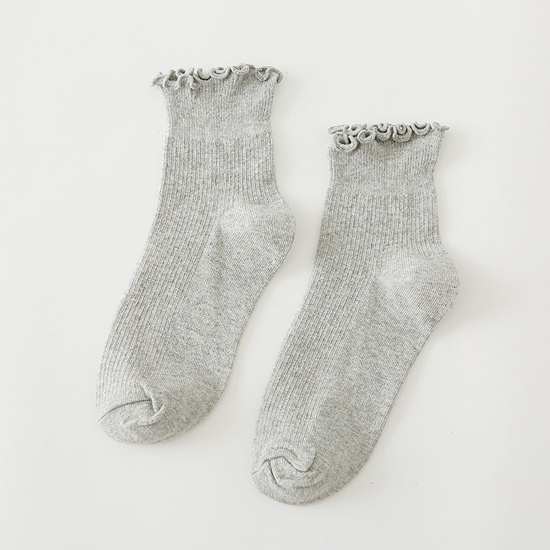 Japanese Lolita Women's Socks Tree Fungus-like Lacework Short Cotton Socks 10 Colors Cotton Women's Low Top Women's Low Cut Socks