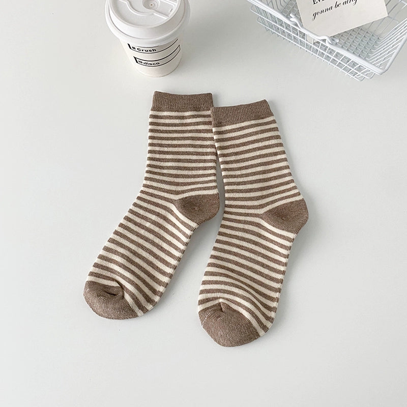 [2 Pairs] Spring and Summer Classic Striped Pure Cotton Comfortable Breathable and Fashionable