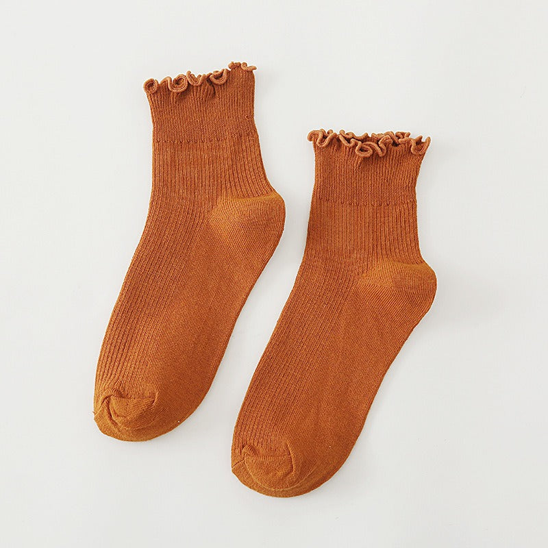 Japanese Lolita Women's Socks Tree Fungus-like Lacework Short Cotton Socks 10 Colors Cotton Women's Low Top Women's Low Cut Socks