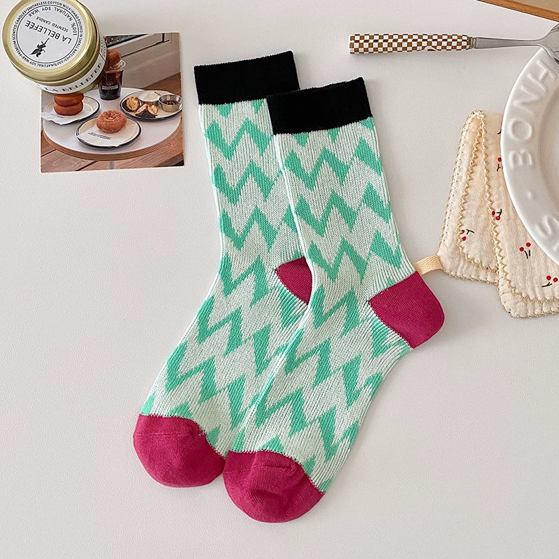 [3 Pairs] Happy to Wear Spring and Summer Thin Breathable Double Needle Style to Express Your Mood