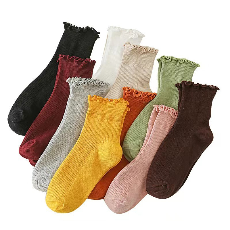 Japanese Lolita Women's Socks Tree Fungus-like Lacework Short Cotton Socks 10 Colors Cotton Women's Low Top Women's Low Cut Socks