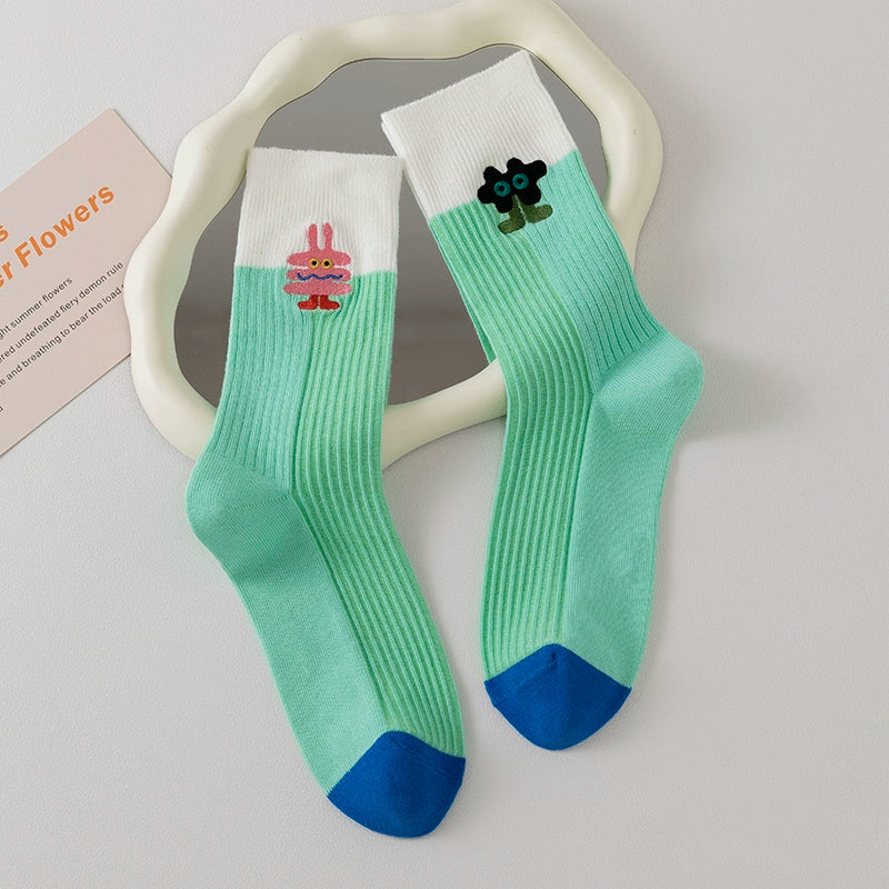 [3 Pairs] Simple Aesthetics, Improve Your Wearing Partner's Spring and Summer Thin Cute Embroidery