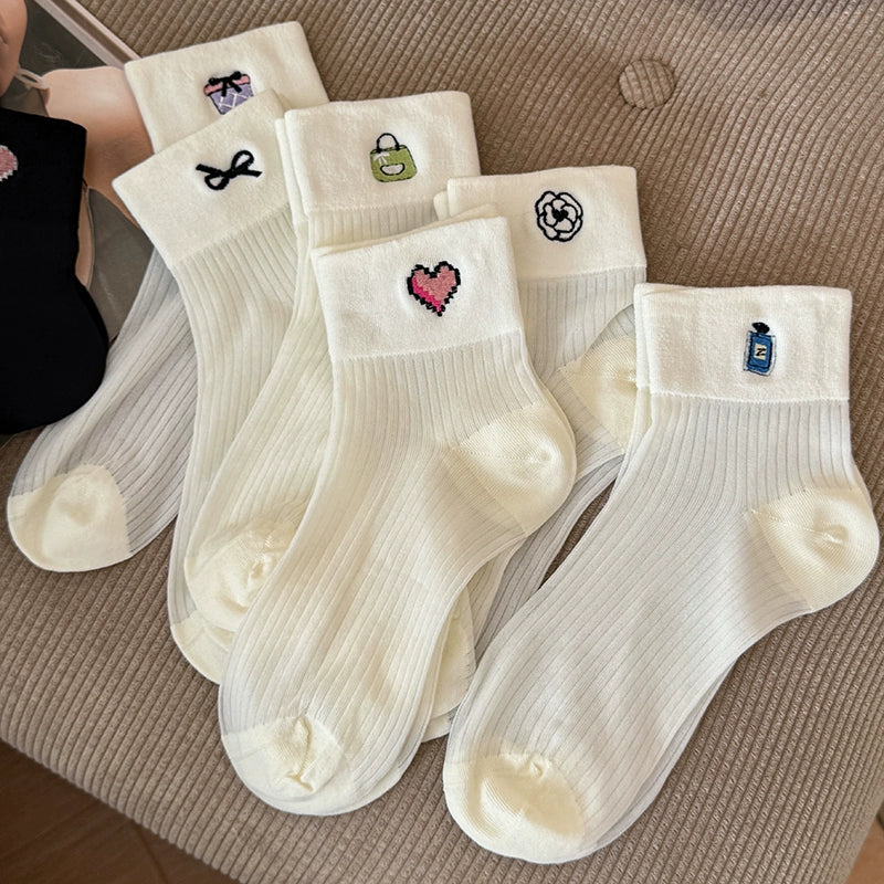 [6 Pairs] Spring and Summer Classic Style All-Matching Short Thin Silk Breathable Comfortable to Wear All-Matching