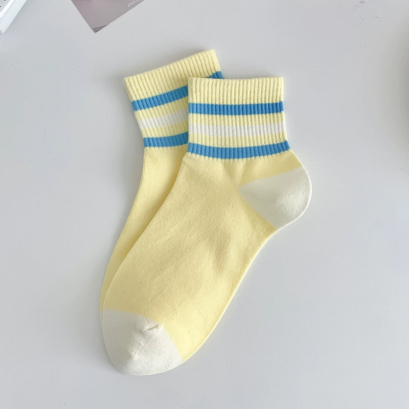 [5 Pairs Pack] Spring and Summer Thin Breathable Pure Cotton Makes Your Life Full of Surprises and Fun