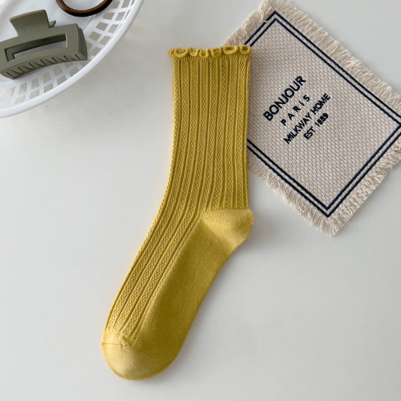 [2 Pairs] Spring and Summer Double Ruffled Lady Wear