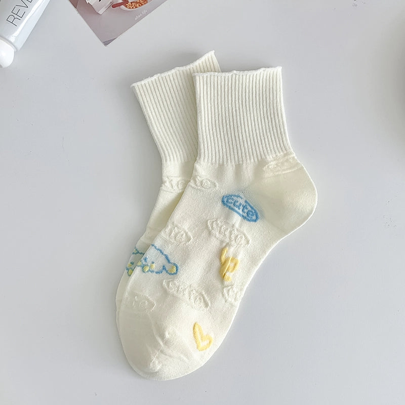 [5 Pairs Pack] Spring and Summer Thin Breathable Pure Cotton Makes Your Life Full of Surprises and Fun