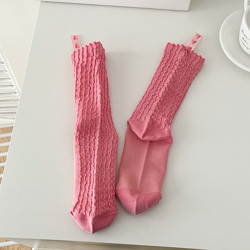 [6 Pairs] Little Red Book Recommendation Dopamine Color Waffle Love Macaron Ribbon Fairy Pure Cotton