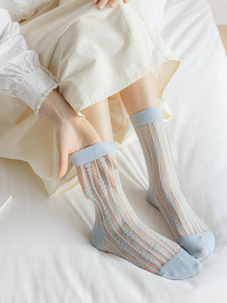 [5 Pairs] Kanekalon, Creating the Key Elements of Summer Fashion Thin Polka Dot Wear