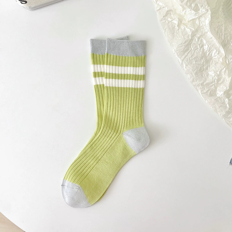 [2 Pairs] Green Bamboo Cotton Spring and Summer Thin and Comfortable Breathable Bring a Grassland