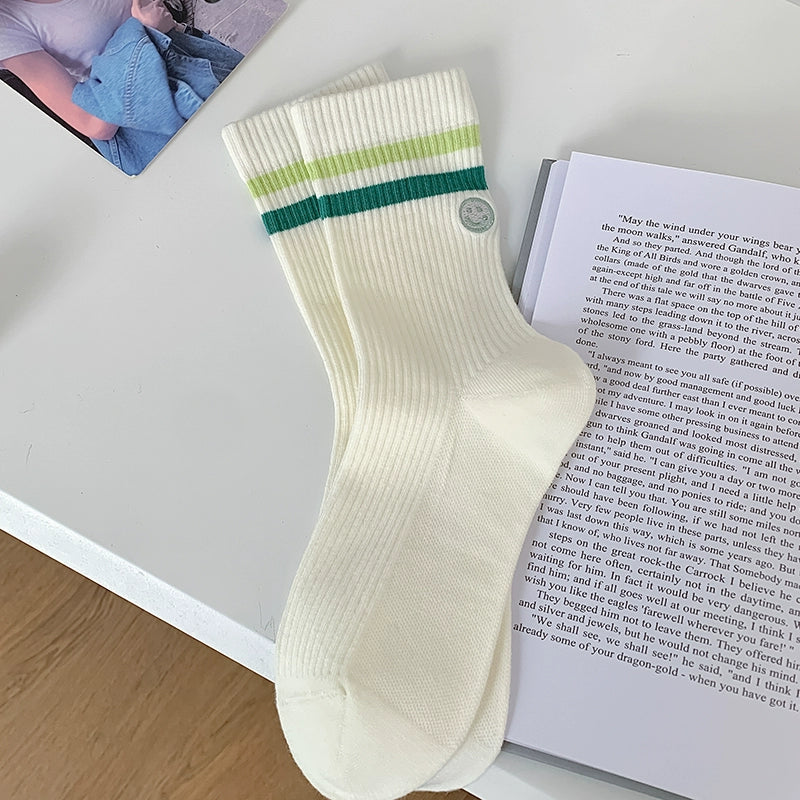 [4 Pairs] Pure Cotton Material Keeps Your Feet Dry All the Time Spring and Summer Girl New