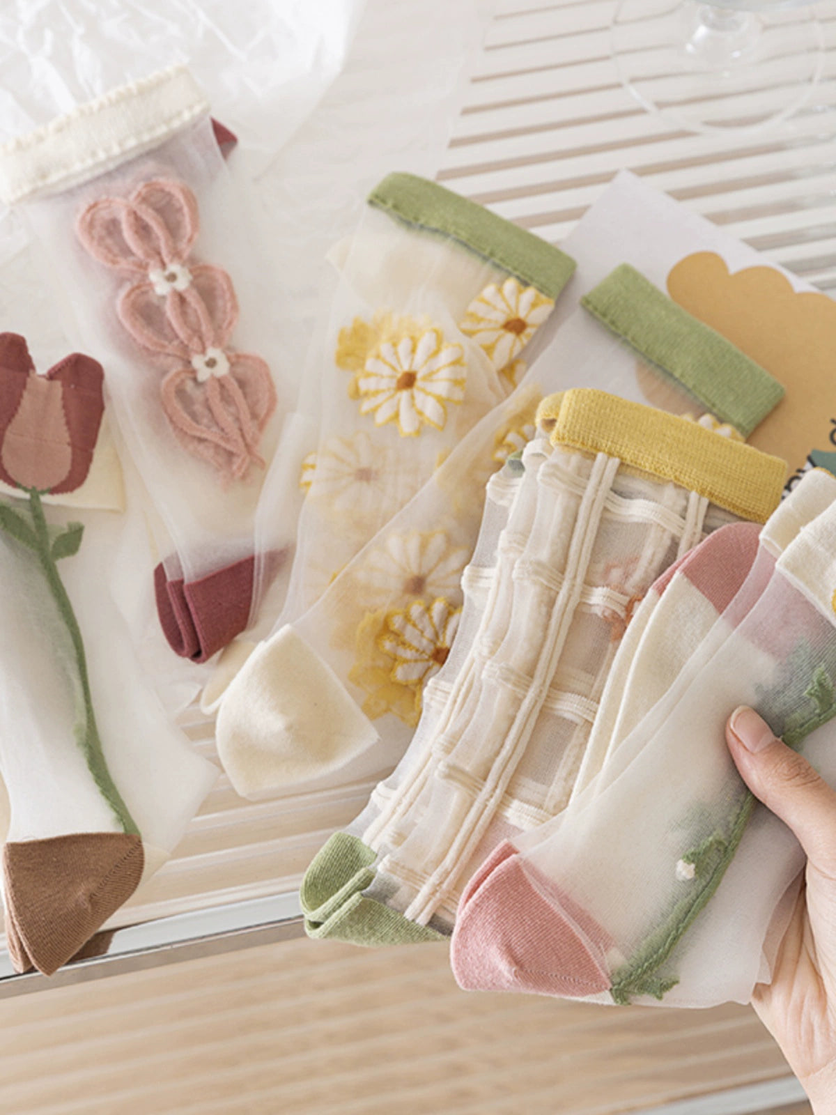 [5 Pairs] Summer Breathable Thin It's Beautiful to Wear and Match Dress