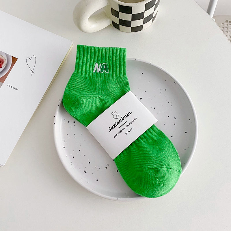 [2 Pairs] Spring and Summer Half Tube NA Sports Solid Color Series, You Are the Most Beautiful Kid on the Street, Pretty Kid