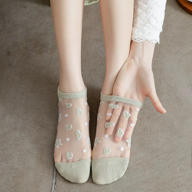 [5 Pairs] Kanekalon: a Touch of Elegance and Sexy Thin Breathable Little Stars in Summer