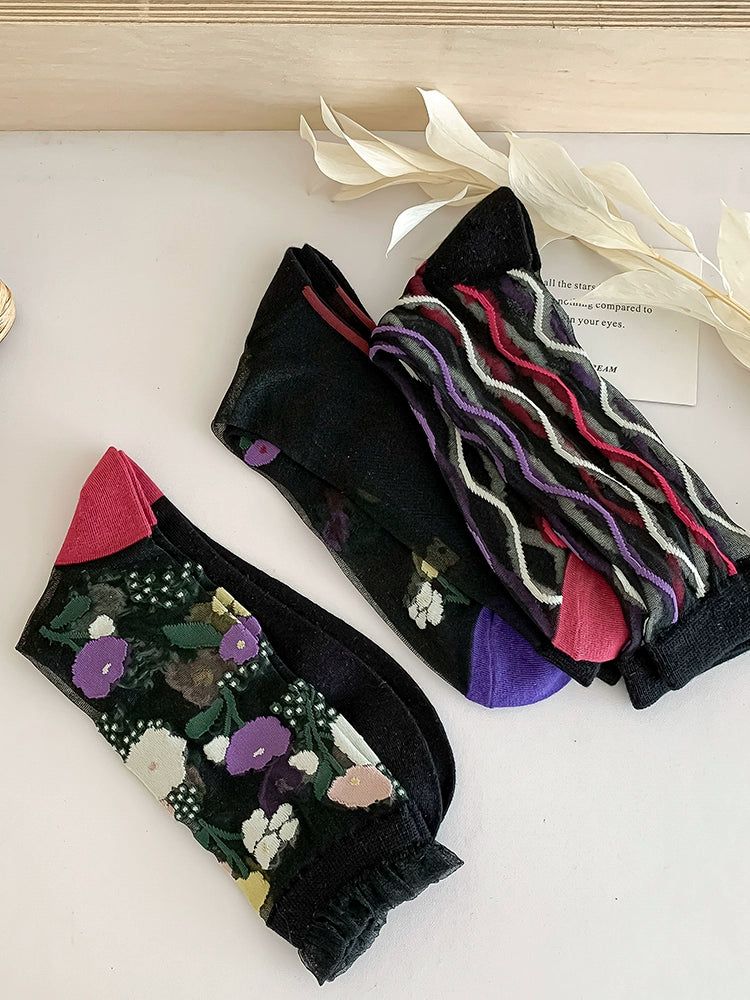 [3 Pairs] Kanekalon Style, Add Fashion Atmosphere to Summer Thin Breathable Prosperous Old Dream Wear