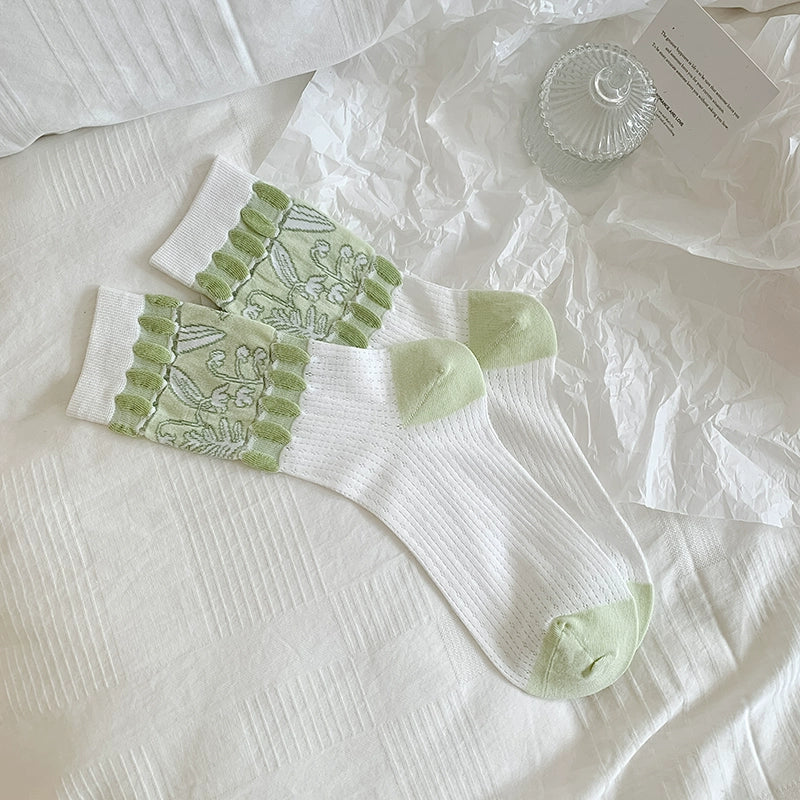 [3 Pairs] Spring Summer Simplicity Breathable Thin Pure Cotton Mesh to Create Personalized Summer Style