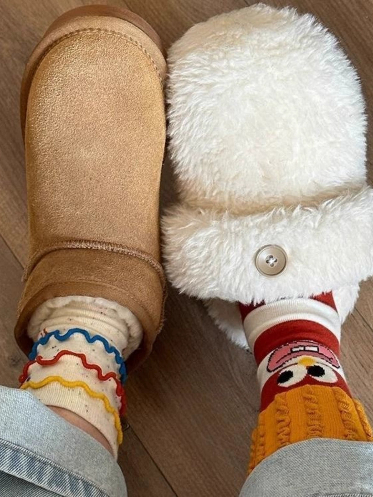 [3 Pairs] Spring Summer Pure Cotton Thin Funny French Fries Street All-Match Cute Fashion