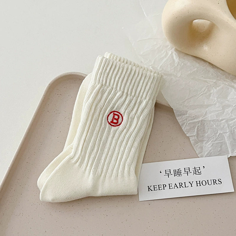 [7 Pairs] Spring and Summer White in Thin Section Letters Couples Fashion Shoes Matching Will Take You to Fashion