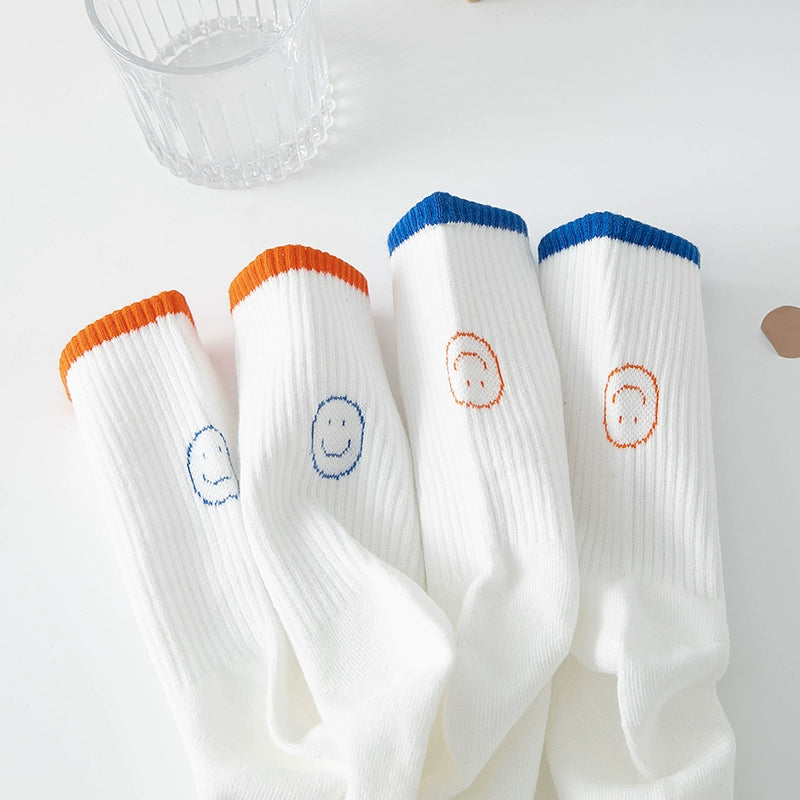 [2 Pairs] Japanese Style Mid-Calf High Length Women's Two Bars Trendy Cotton College Sports Style Cotton Material