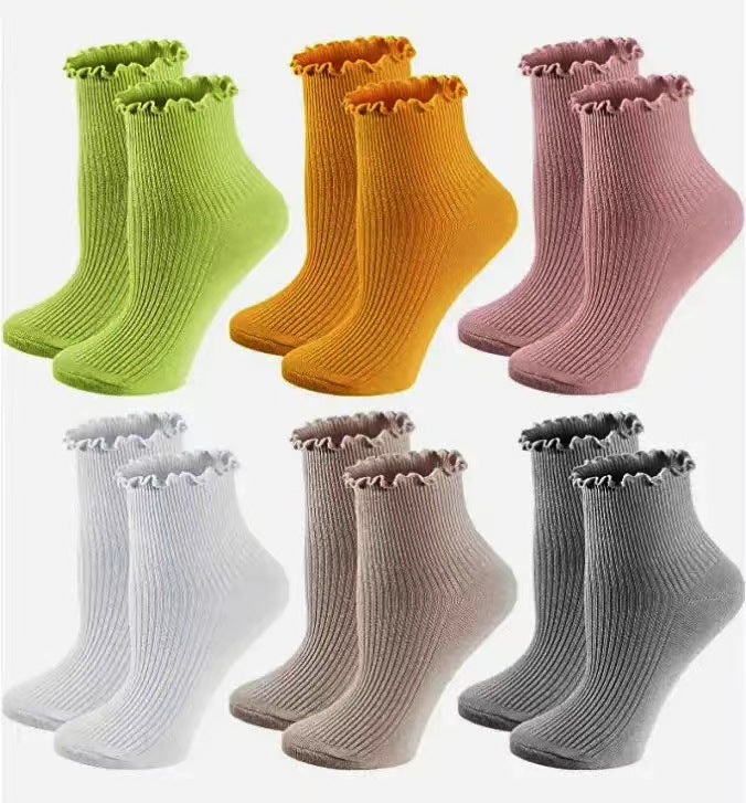 Japanese Lolita Women's Socks Tree Fungus-like Lacework Short Cotton Socks 10 Colors Cotton Women's Low Top Women's Low Cut Socks