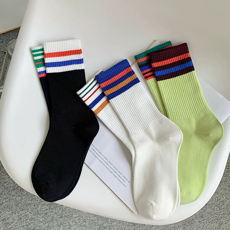 [3 Pairs] Spring and Summer Bars Sports Style Pure Cotton Surprise! The Price of Bars Was Reduced