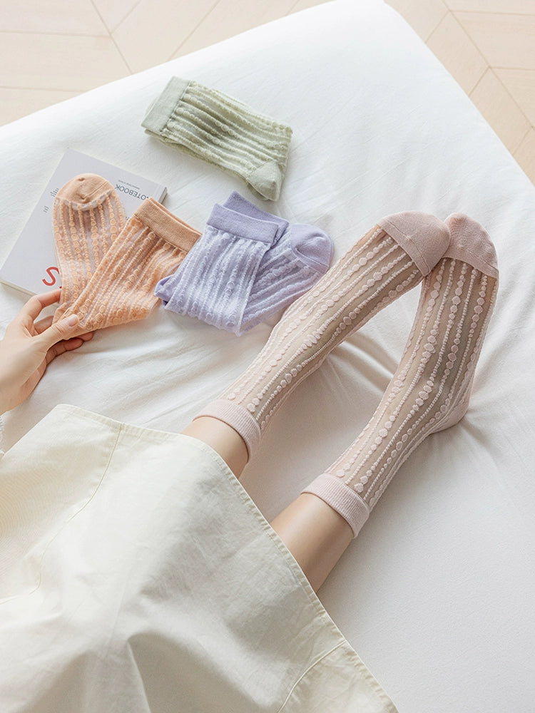 [5 Pairs] Kanekalon, Creating the Key Elements of Summer Fashion Thin Polka Dot Wear