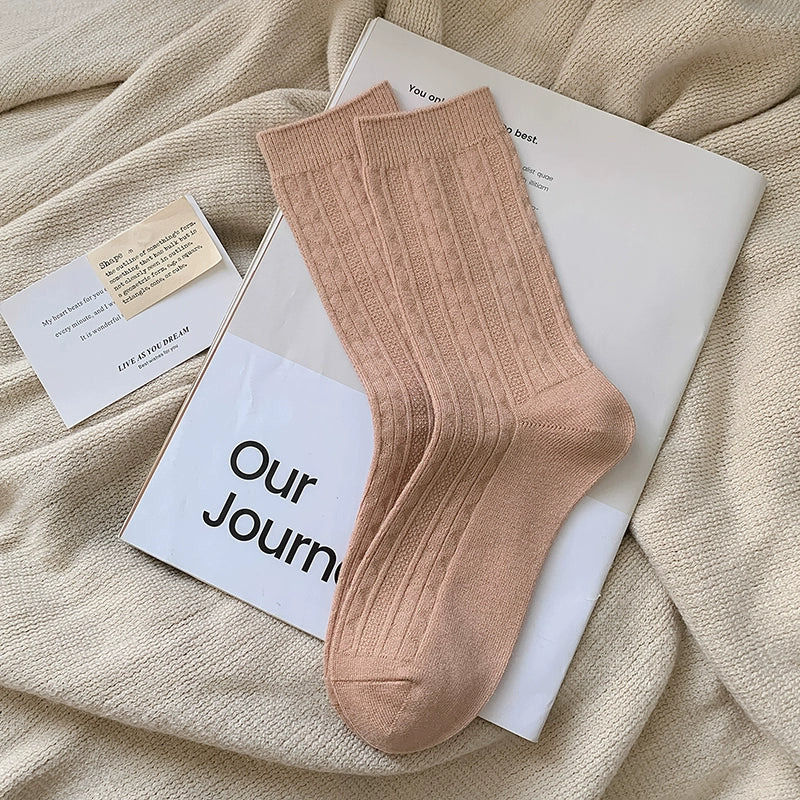 [4 Pairs] New Fashion Not Absent Spring and Summer Double Needle Purple Quiet Girly and Fashion Wear