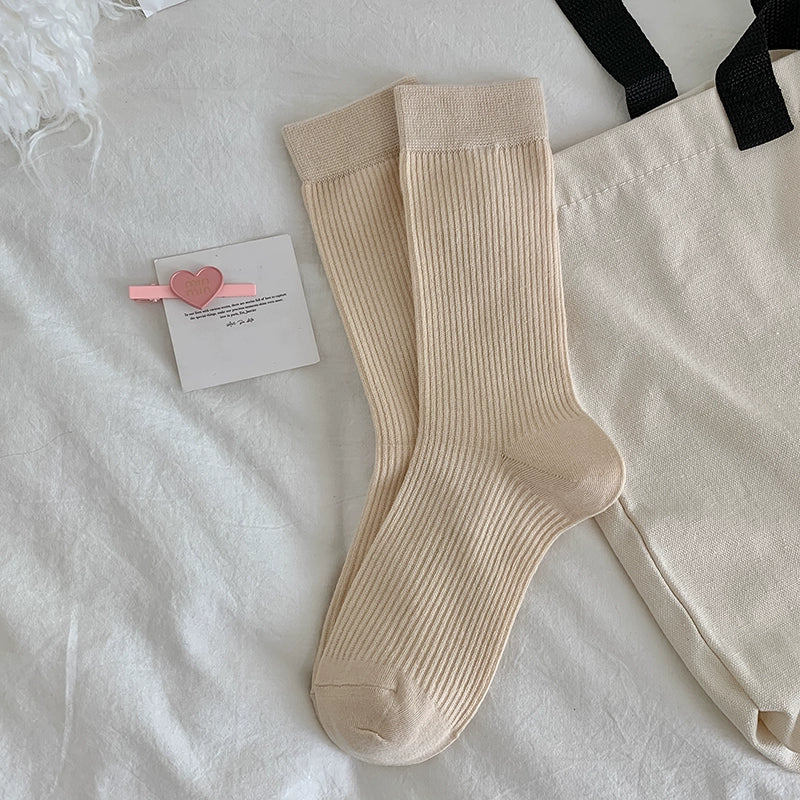 [5 Pairs] Spring and Summer Mid-Calf What! You Haven't Bought It Yet! Pure Cotton Fabric Is Comfortable and Breathable!