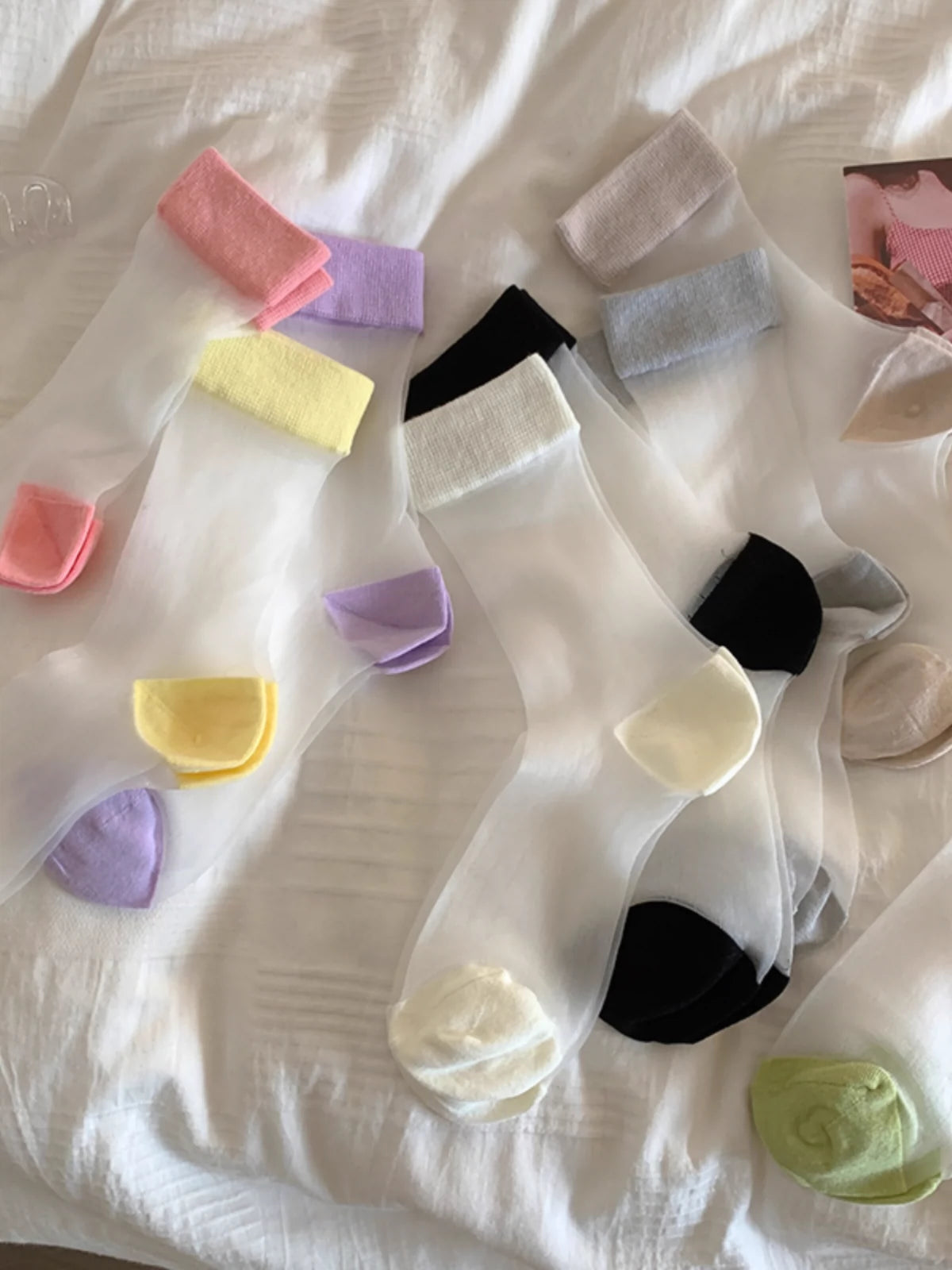 [5 Pairs] Simple Color Matching Kanekalon Comfortable Wear and College Style