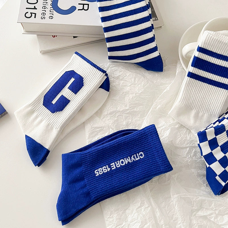 [2 Pairs] Spring and Summer Klein Blue College Style Blue and Blue Color