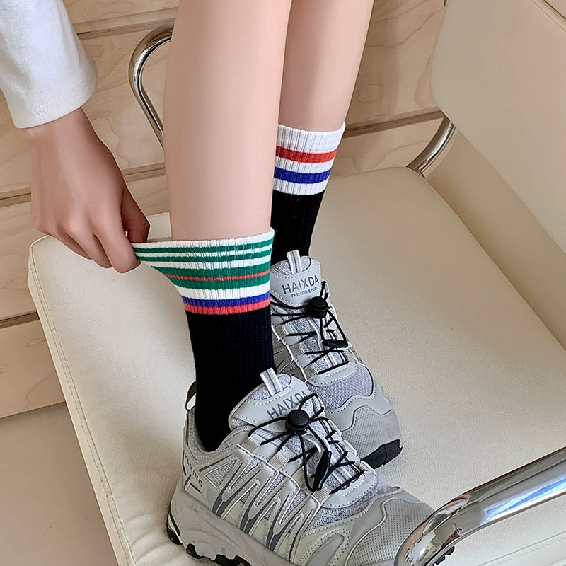 [3 Pairs] Spring and Summer Bars Sports Style Pure Cotton Surprise! The Price of Bars Was Reduced