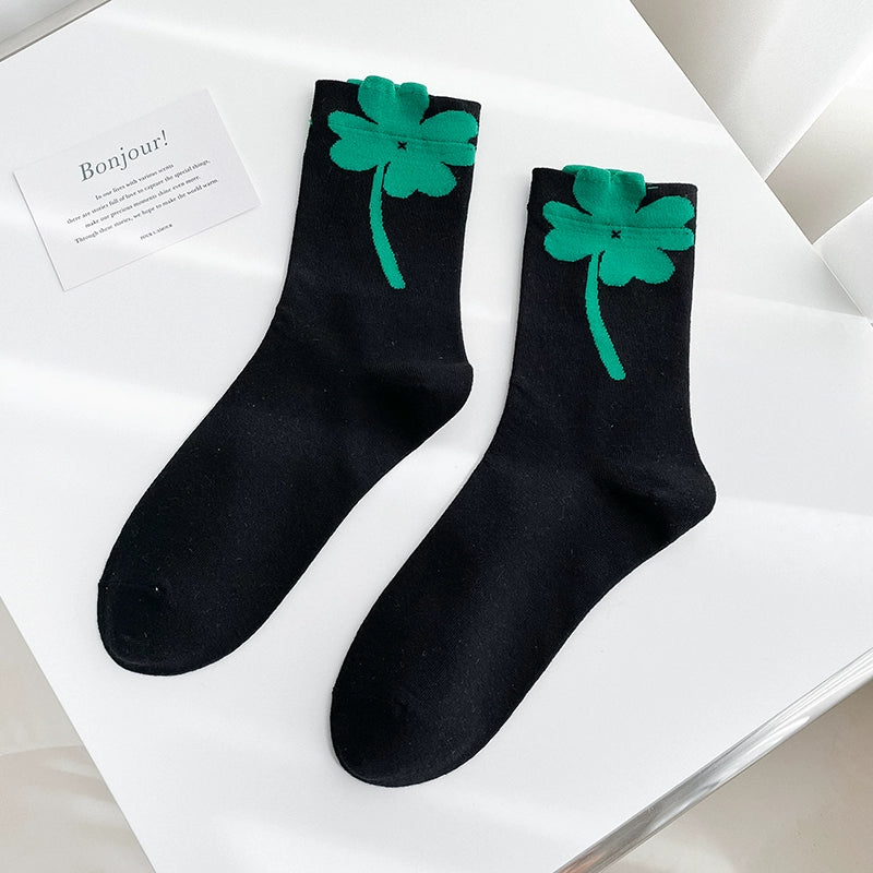 [3 Pairs] Three Flowers in Spring and Summer Look Good in Any Way. Pure Cotton Sweat-Absorbent