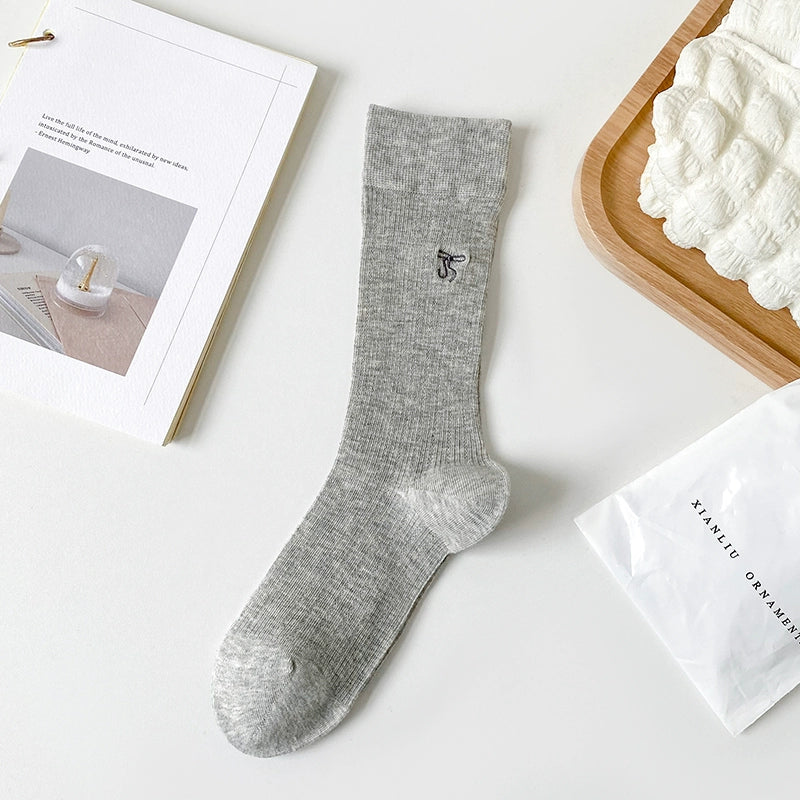 [5 Pairs] Solid Color Bowknot Cute MUA Summer Thin Breathable Little Fairy Wear