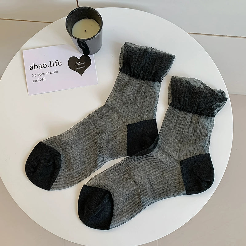 [5 Pairs] Solid Color Summer Breathable Fairy Wear Kanekalon Fashion Match