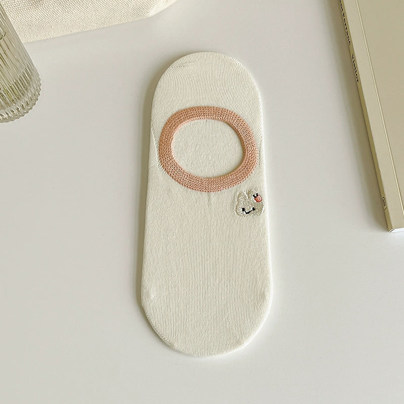 [7 Pairs] Cute Girl Heart Spring and Summer Thin Pure Cotton Full Wear Guide