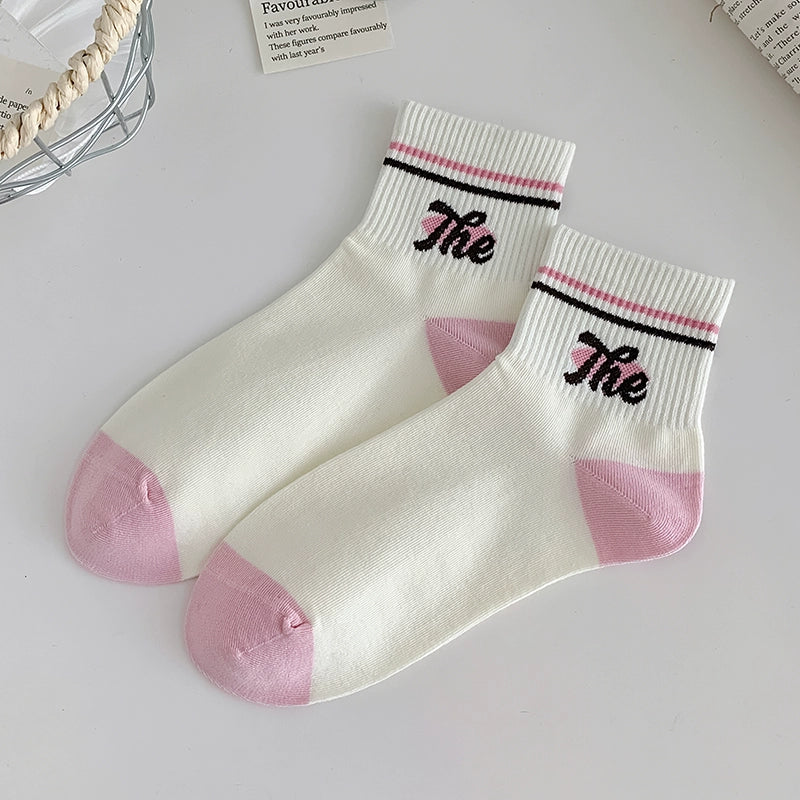 [5 Pairs] Spring and Summer Thin Breathable Cute Wear Makes You Young and Energetic Pure Cotton