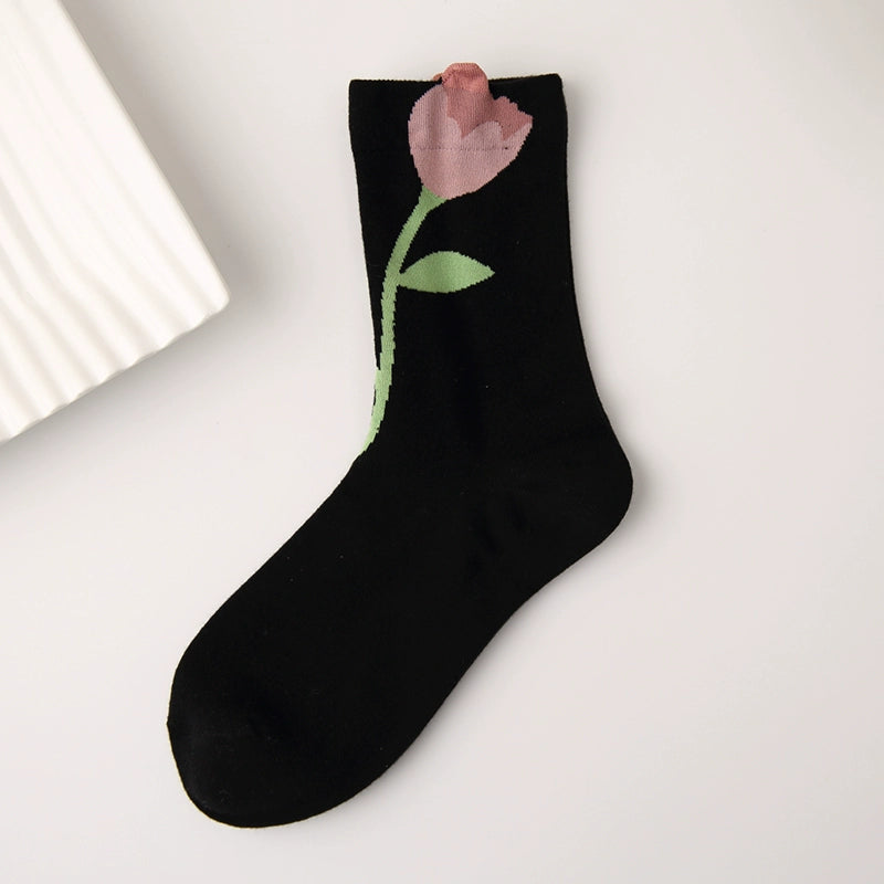 [4 Pairs] How to Wear Cute Girly Style? Spring Summer Pure Cotton Cute Wear