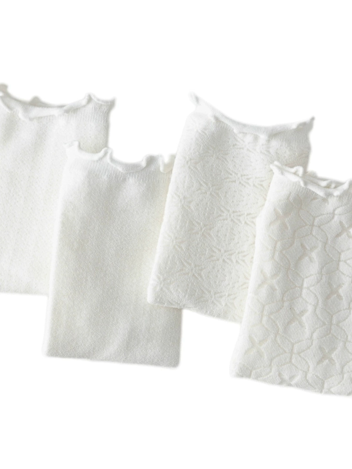 [3 Pairs] Spring and Summer Thin Breathable Lace JK Pure Cotton Material White Matching Skirt Mary Jane Shoes